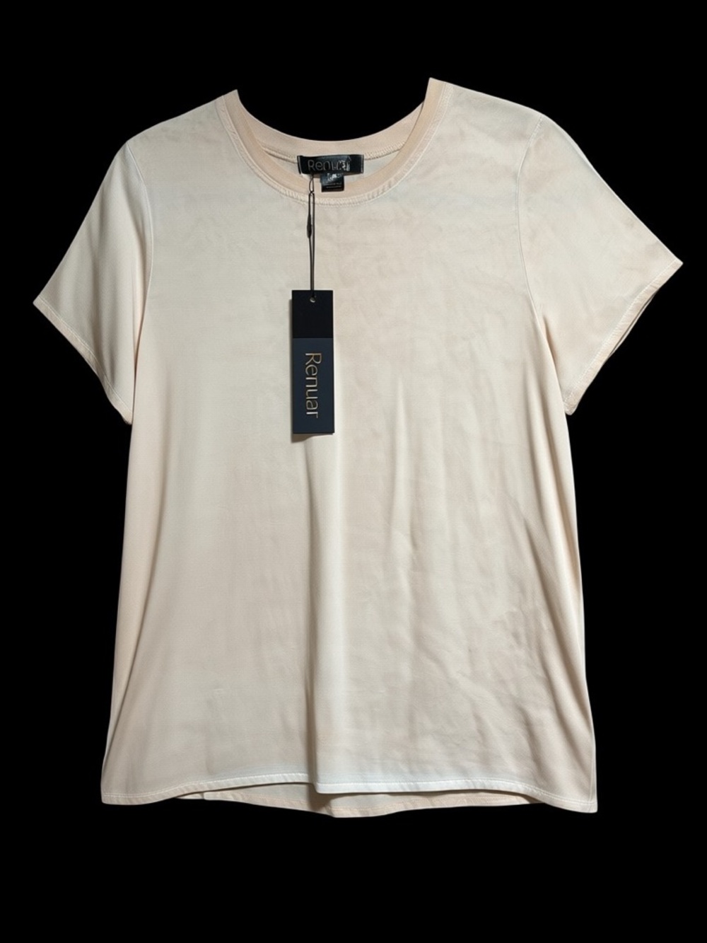 RENUAR NUDE COLORED TEE “Silk Feel” SIZE S NWT